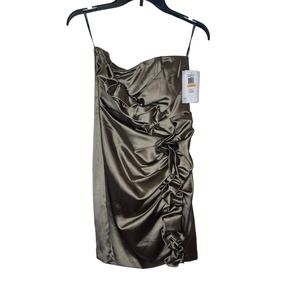 Jessica McClintock Strapless‎ Dress Gunne Vintage Sax Runched Prom Bandage 7 NWT